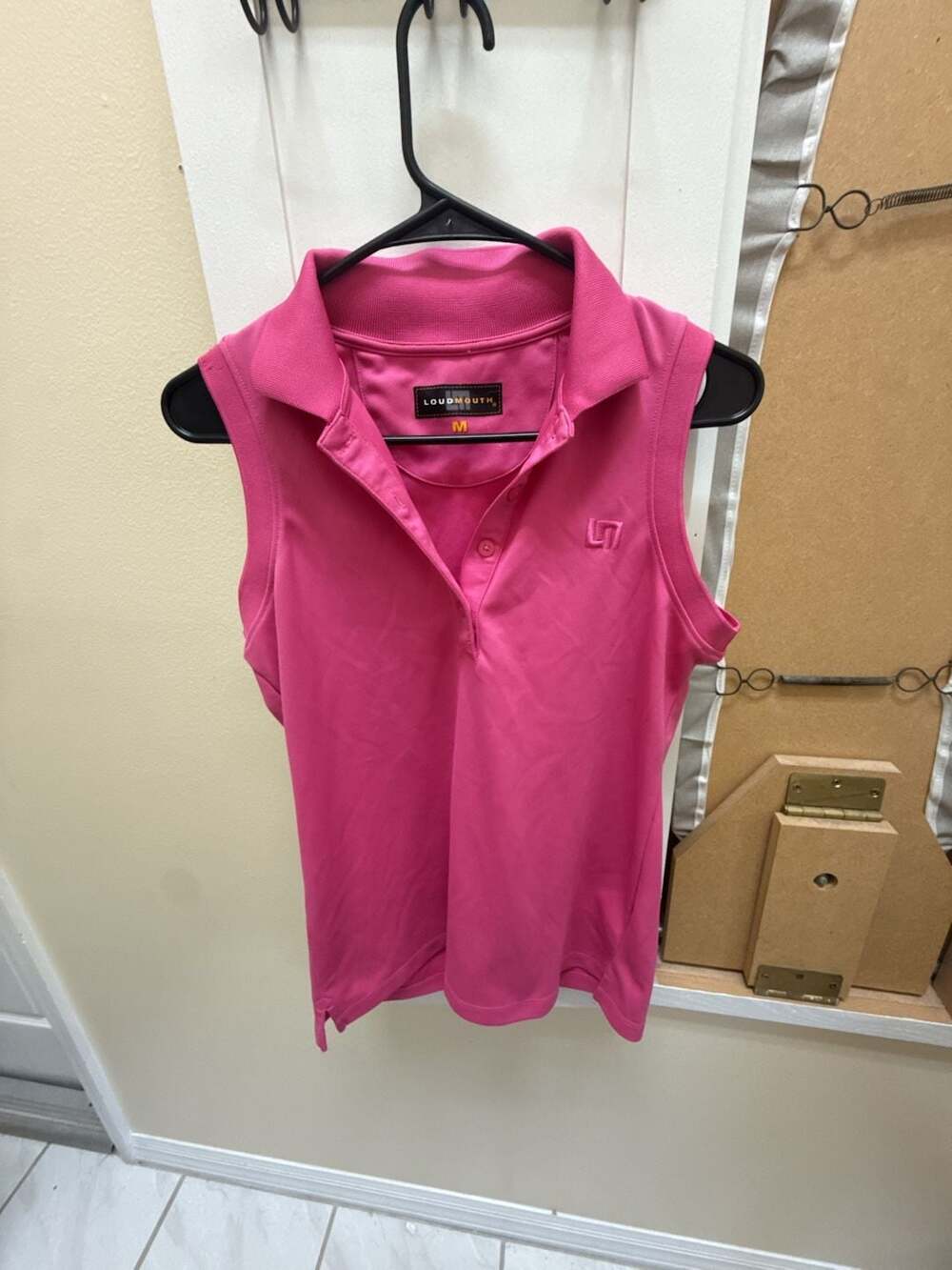Loudmouth Women's Sleeveless Polo Shirt Pink Size M - Picture 1 of 5